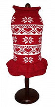 Load image into Gallery viewer, Hearts and Snowflakes Sweater Dress By Dallas Dogs